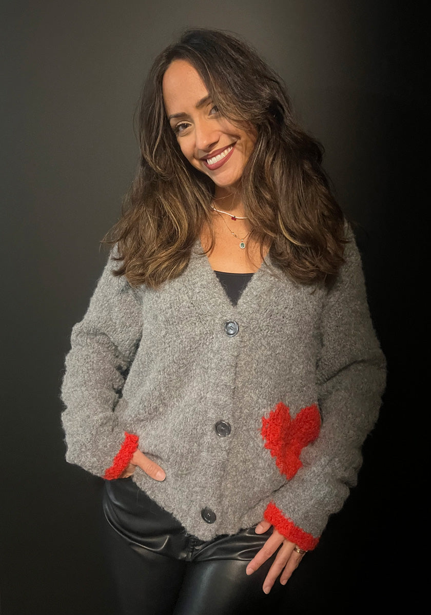 Fluffy cardigan with heart print Princess goes Hollywood