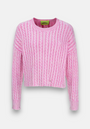 Cable-knit sweater with wash