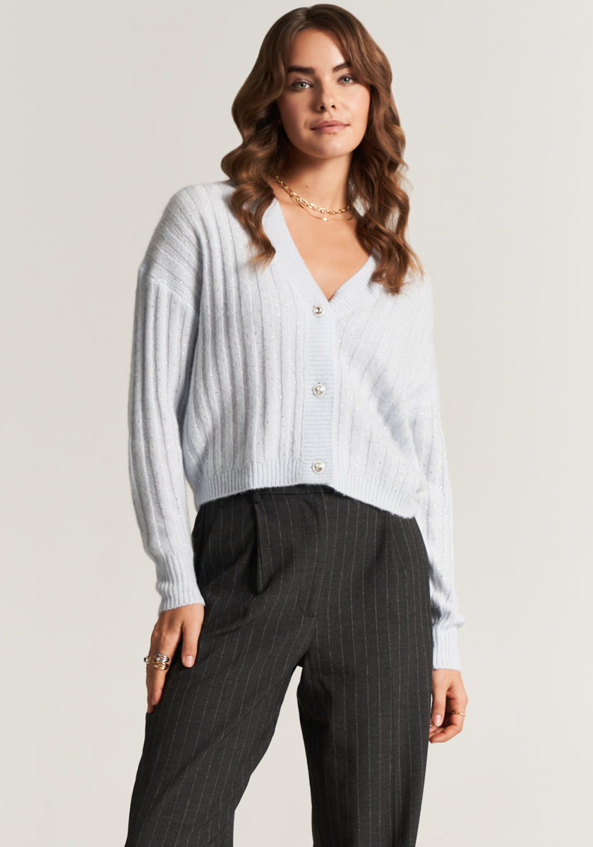 Wide pleated trousers with pinstripes