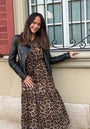 midi dress with leopard print