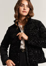 Quilted velvet jacket with sequins