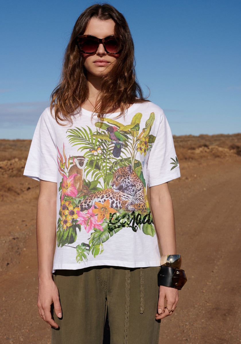 T-Shirt mit Tropical Print