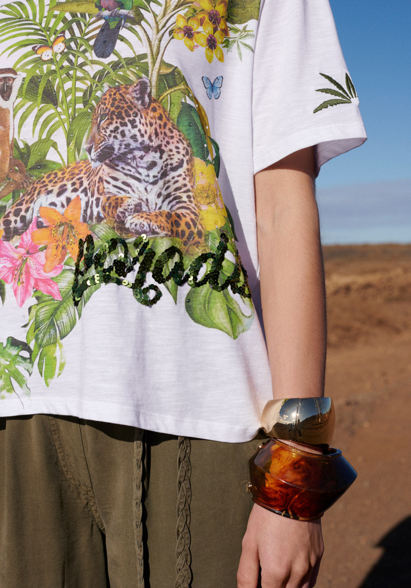 T-Shirt mit Tropical Print