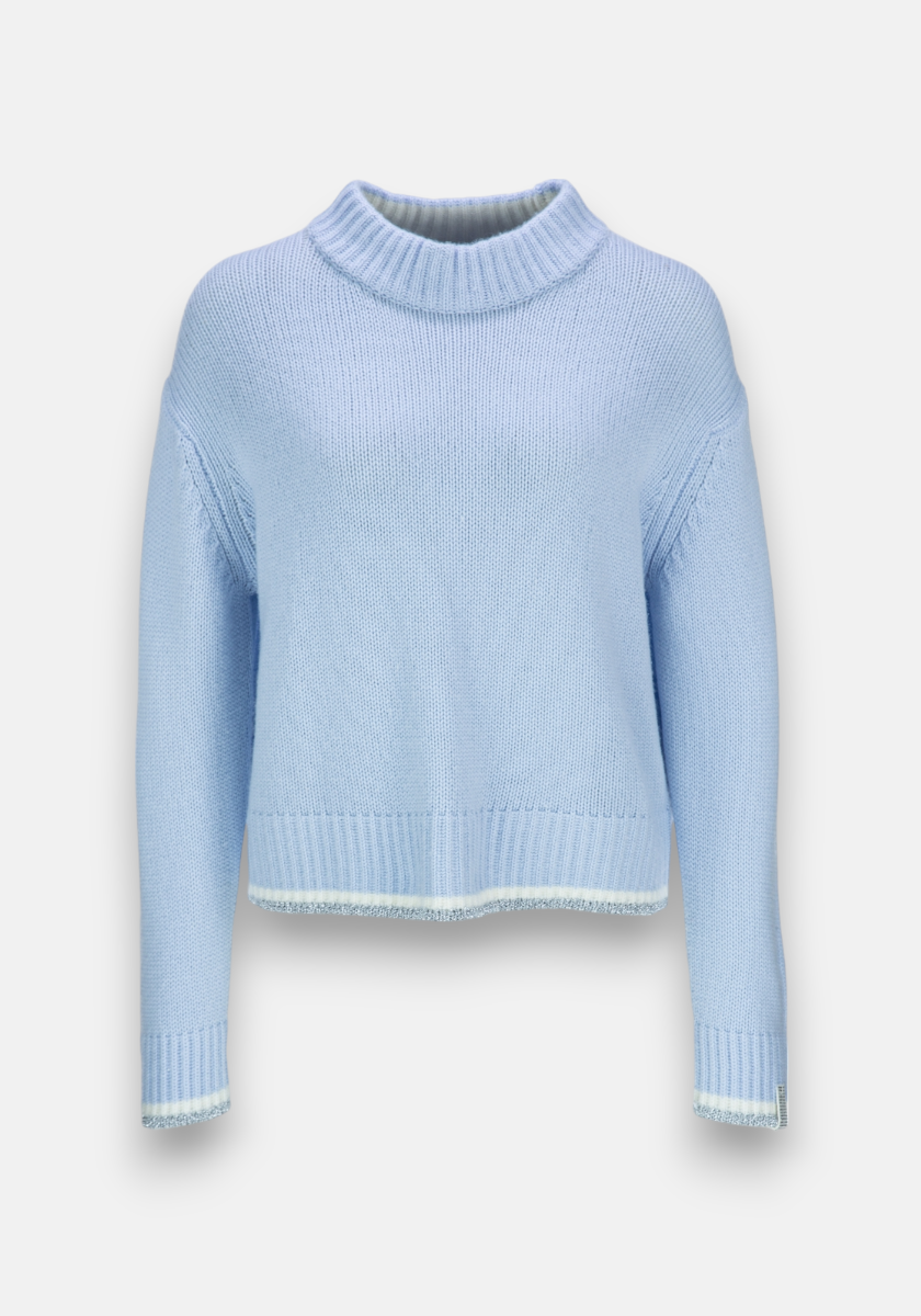 Chunky Pullover mit Kontrast &amp; Strass