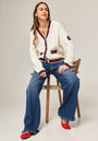 Cardigan with hood & contrast