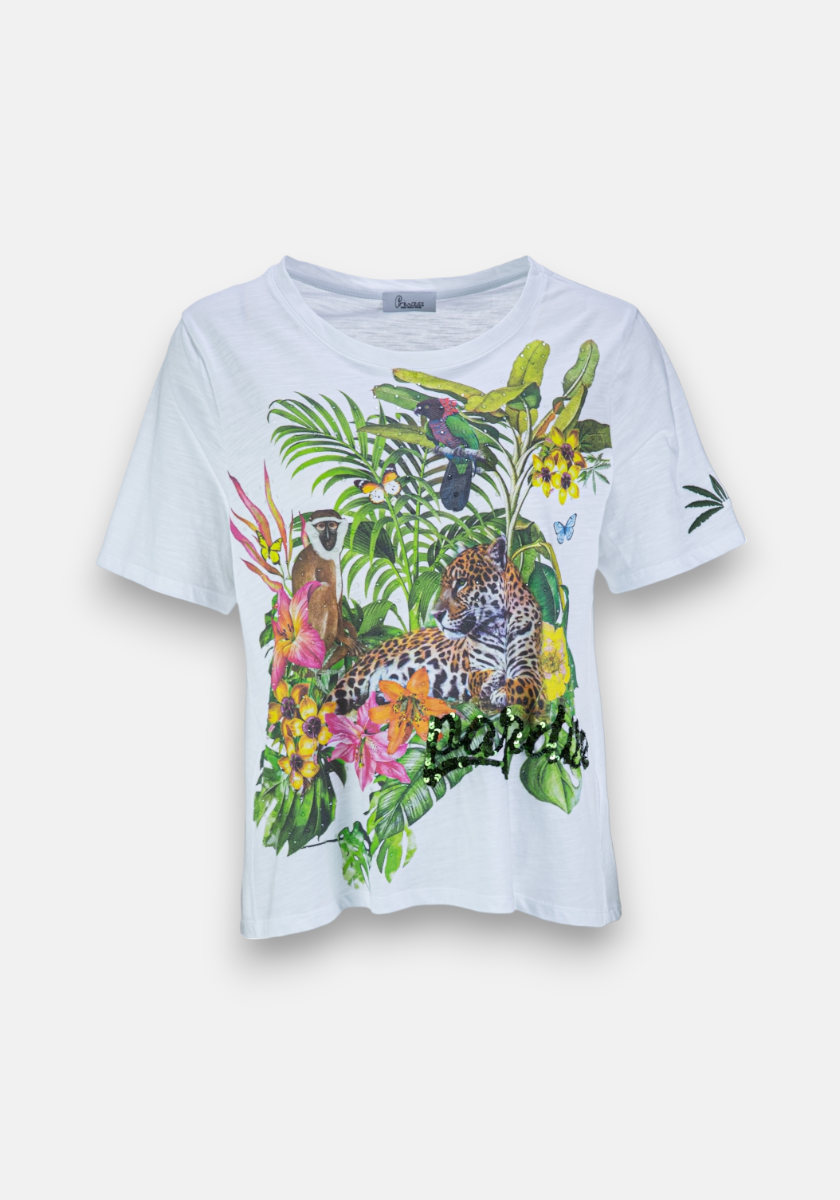 T-Shirt mit Tropical Print