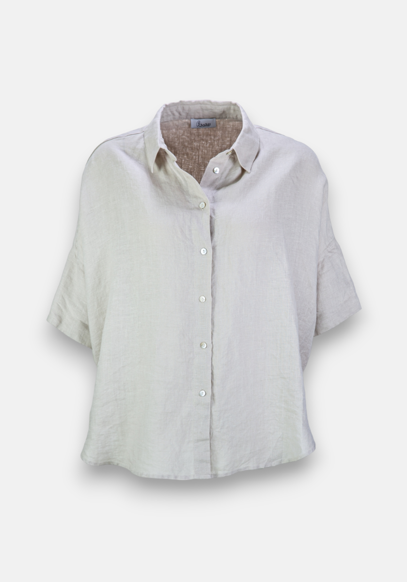 Chemisier chemise en lin beige