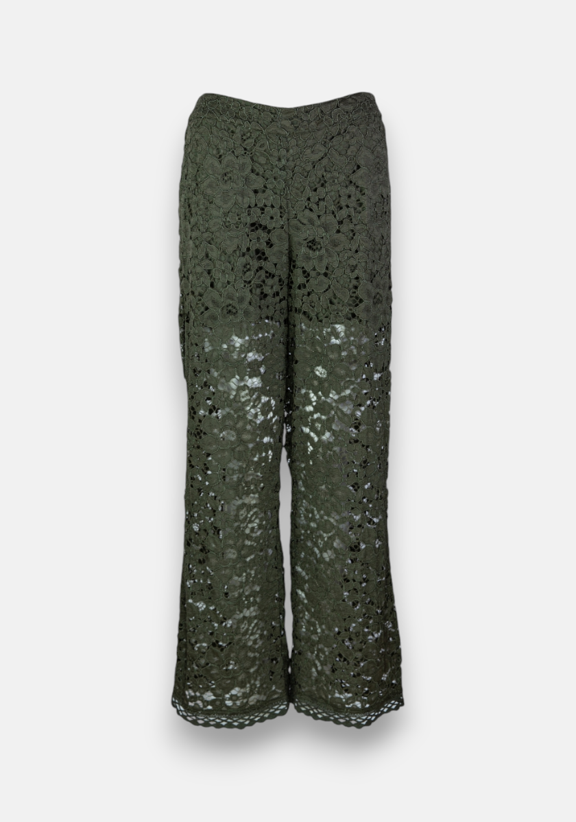 Grüne Hose mit Spitze