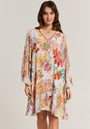 Florales Kleid mit Strassverzierung