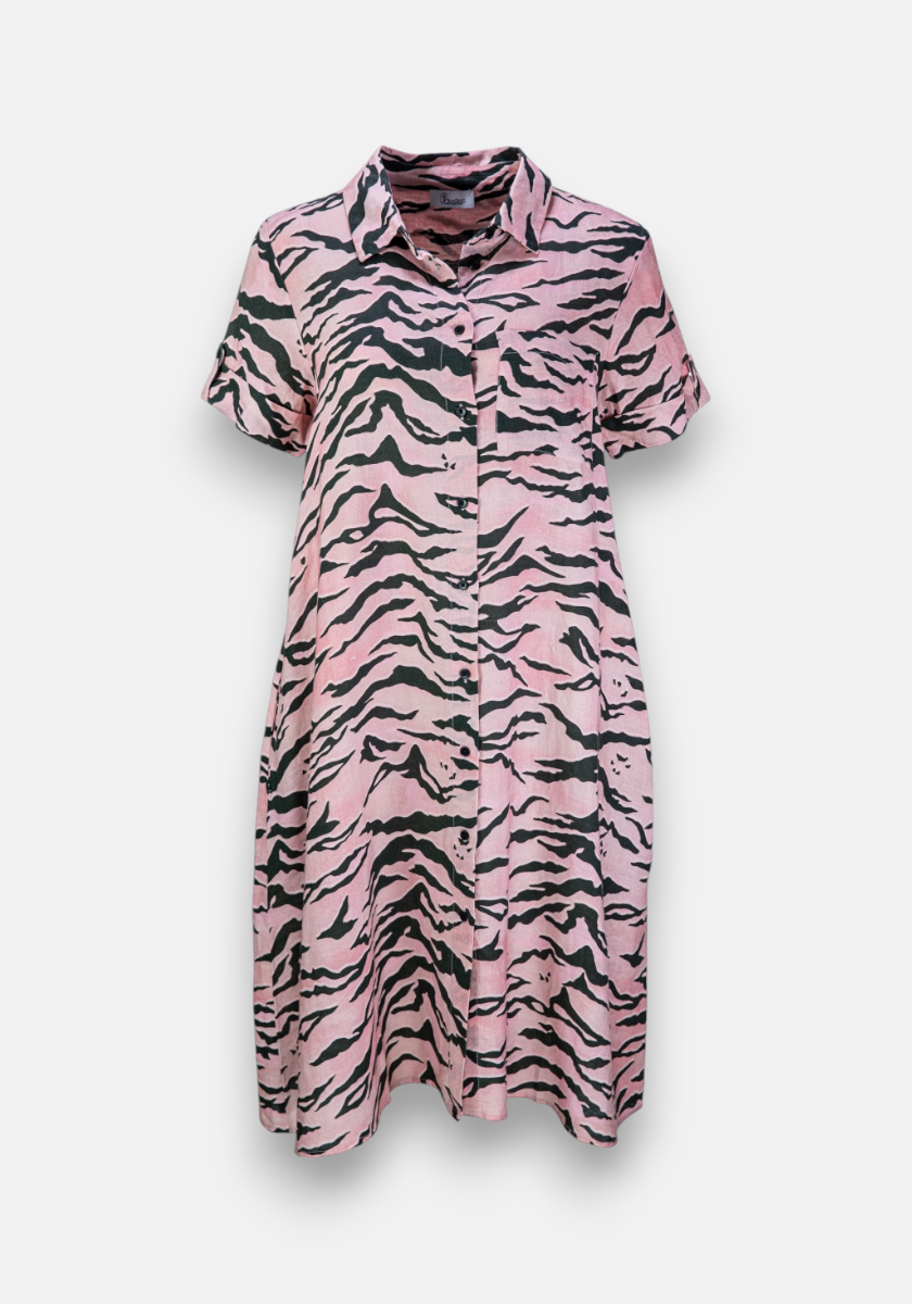 Leinen-Hemdkleid Tiger
