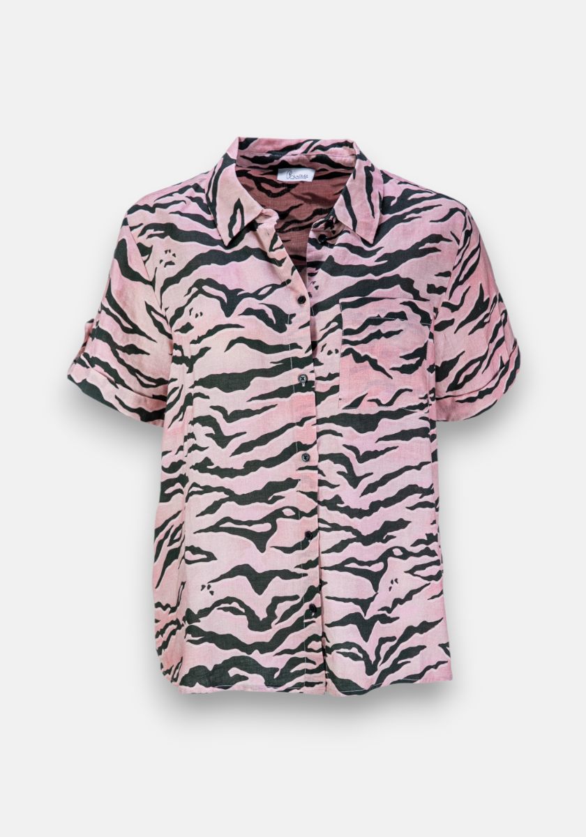 Ensemble chemise en lin + short tigre