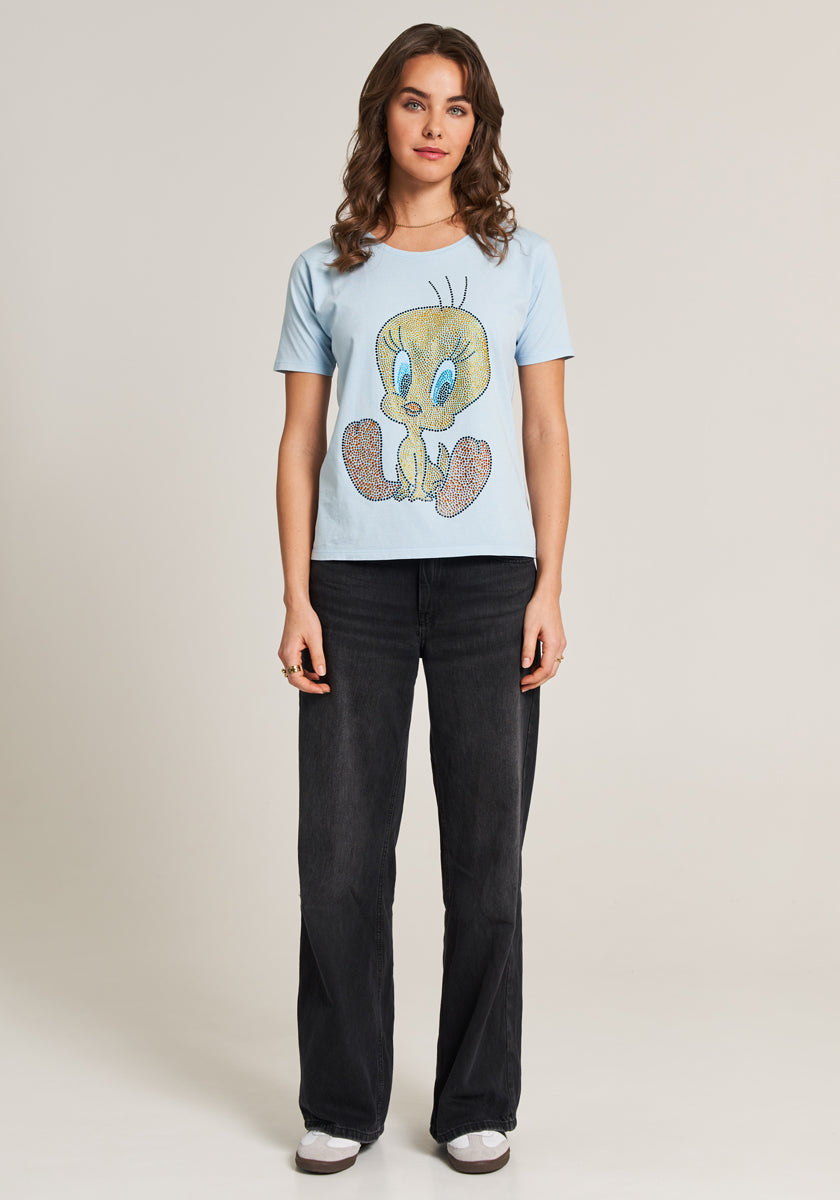 Blue Tweety T-Shirt with Rhinestones
