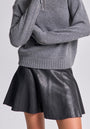 Flared miniskirt in leather look