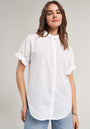 Chemisier blanc en coton à manches courtes