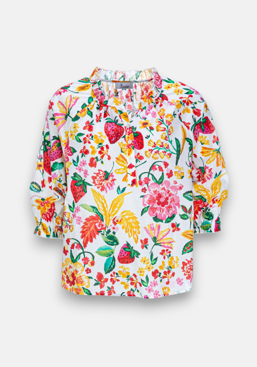 Baumwollbluse Erdbeere