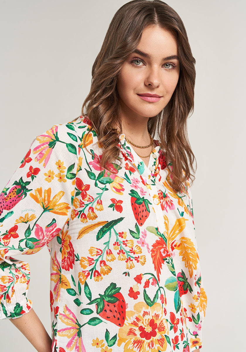 Baumwollbluse Erdbeere