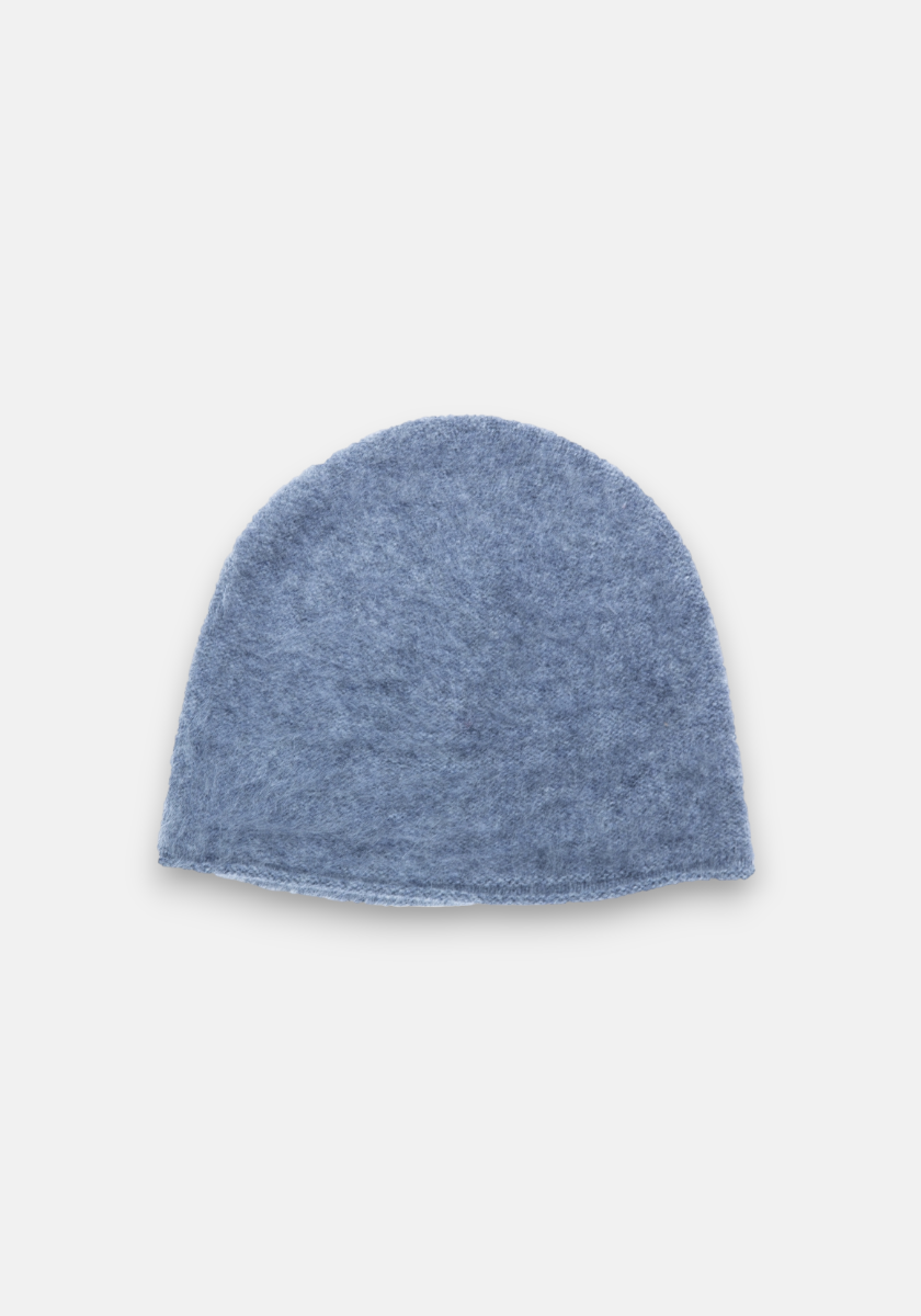 A soft, light blue cashmere beanie from Princess Goes Hollywood is centered against a plain white background. The fuzzy hat has a simple, rounded shape with no visible patterns, logos, or embellishments.