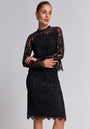 Crochet lace pencil skirt