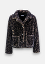 Veste duveteuse à imprimé léopard