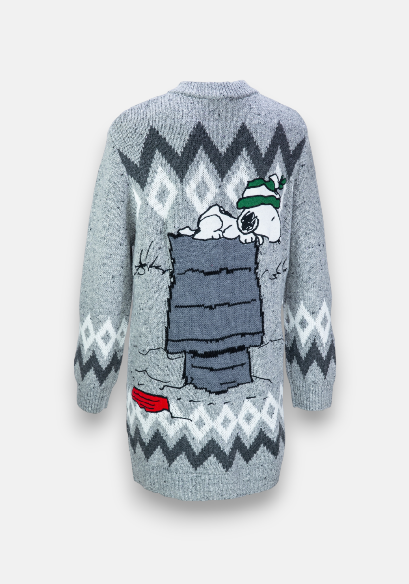 Langer Snoopy Cardigan Winter Jacquard