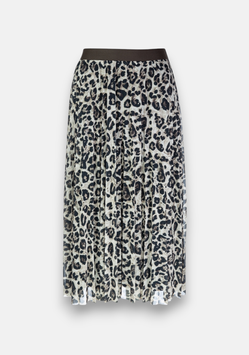 Plissierter Meshrock Leopard