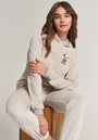Beiger Hoodie mit Snoopy Patch