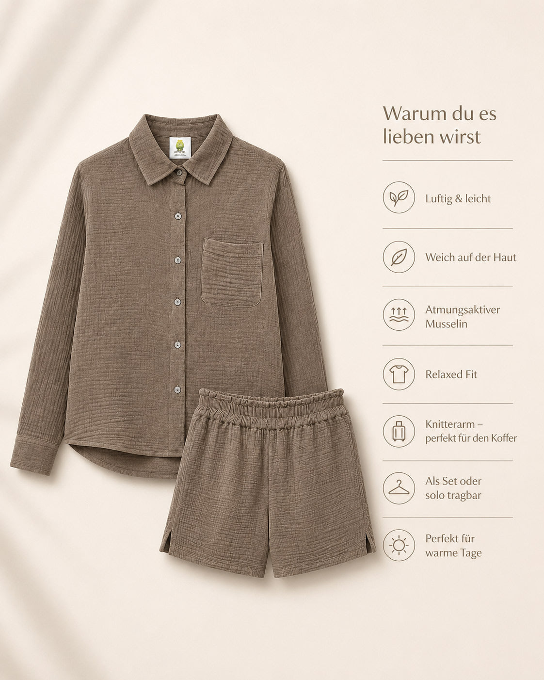 Grüne Hemdbluse aus Musselin