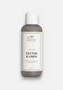 A clear plastic bottle with a white cap holds Princess Goes Hollywood Cotton & Linen Pflegewaschmittel. The minimalist white label in black text notes its for machine and handwashing cotton and linen, with a 240 ml volume.