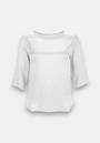 Weisse Seidenbluse 3-4-Arm