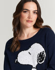 Pull tricoté Snoopy à paillettes